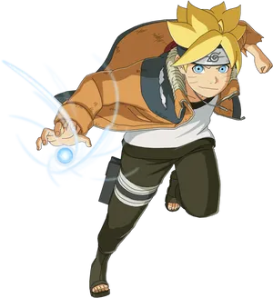 Boruto Uzumaki Rasengan Preparation PNG Image