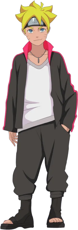 Boruto Uzumaki Standing Pose PNG Image