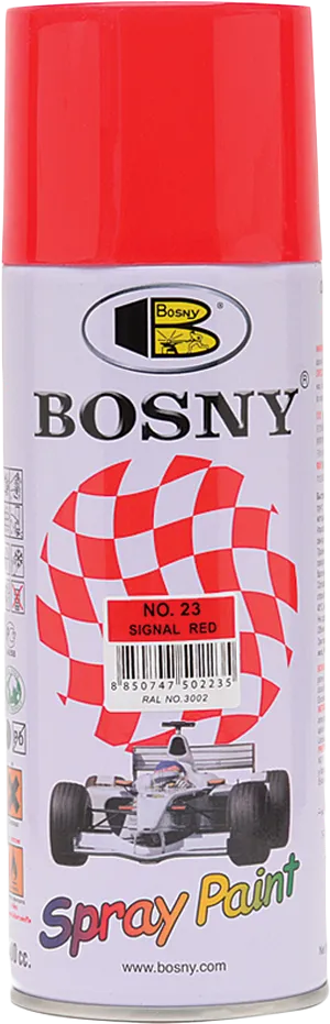 Bosny Signal Red Spray Paint Can PNG Image