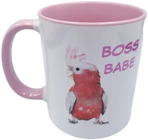 Boss Babe Cockatoo Mug PNG Image