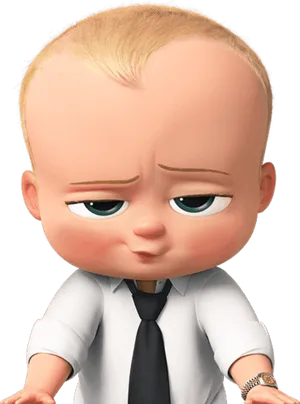 Boss Baby Character Portrait PNG Image