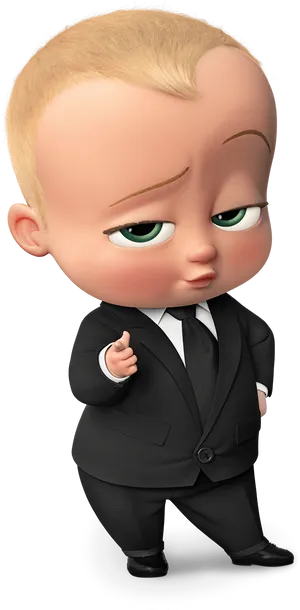 Boss Baby Character Pose PNG Image