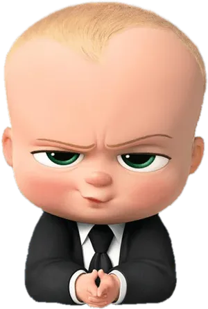 Boss Baby Scheming Expression PNG Image