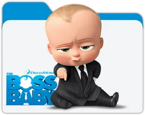 Boss Baby Skeptical Expression PNG Image