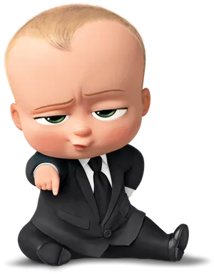 Boss Baby Suit Pose PNG Image