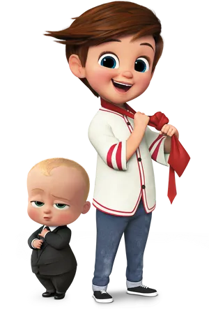 Boss Babyand Brother Animated Characters PNG Image