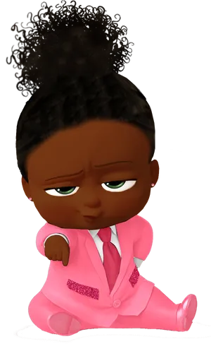 Boss Babyin Pink Suit PNG Image