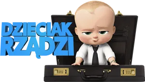 Boss Babyin Suitcase PNG Image