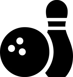 Bowling Icon Blackand White PNG Image