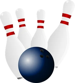 Bowling Pinsand Ball Graphic PNG Image