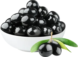 Bowlof Black Olives PNG Image