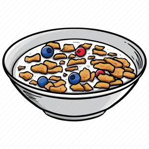 Bowlof Cerealwith Fruitand Milk PNG Image