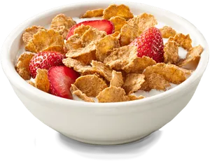 Bowlof Cerealwith Strawberries PNG Image