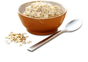 Bowlof Oatmealwith Spoonand Oats PNG
