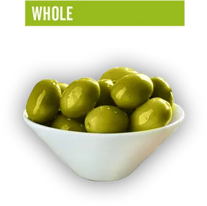 Bowlof Whole Green Olives PNG Image