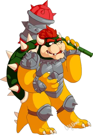 Bowser_ Fan_ Art_ Illustration PNG Image