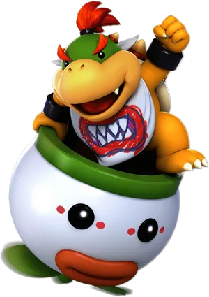 Bowser_ Jr_in_ Koopa_ Claw_ Car PNG Image