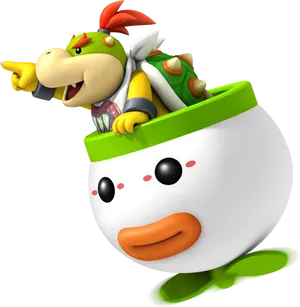 Bowser_ Jr_in_ Koopa_ Clow_ Car PNG Image