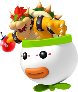 Bowserin Clown Car Illustration PNG Image