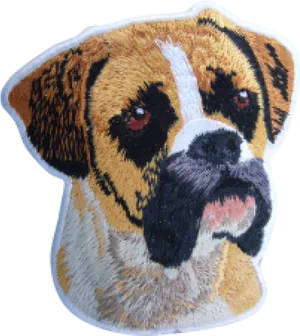 Boxer Dog Embroidered Patch PNG Image