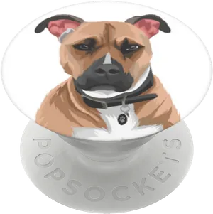 Boxer Dog Pop Socket Design PNG Image