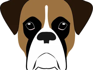 Boxer Dog Vector Portrait PNG Image