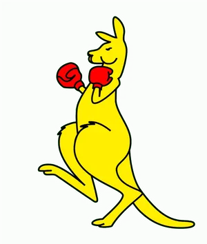 Boxing Kangaroo Cartoon Illustration PNG Image