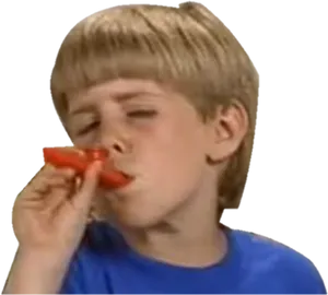 Boy Blowing Kazoo PNG Image