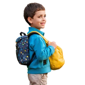 Boy With Backpack Png Oru PNG Image