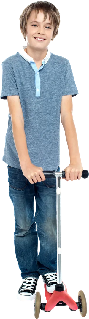 Boywith Scooter Smile PNG Image