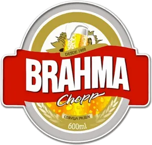 Brahma Chopp Beer Label PNG Image