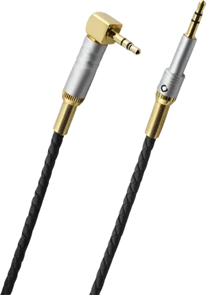 Braided Audio Cable Connectors PNG Image