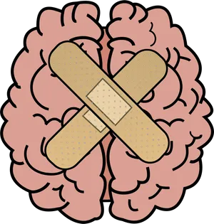 Brain Bandage Crossover Art PNG Image