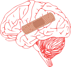 Brainwith Bandage Illustration PNG Image