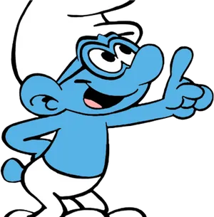 Brainy Smurf Pointing Illustration PNG Image