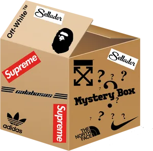 Branded Mystery Box Graphic PNG Image