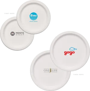 Branded Paper Plates Collection PNG Image