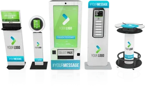 Branded Phone Charging Stations PNG Image