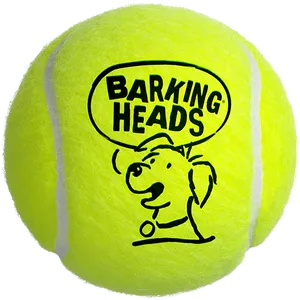 Branded Tennis Ball With Dog Logo PNG Image