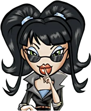 Bratz Character Secretive Pose PNG Image