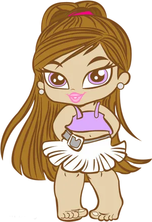 Bratz Doll Cheerleader Cartoon PNG Image