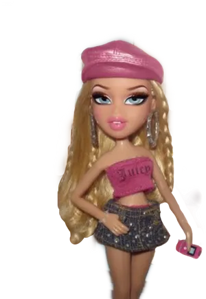 Bratz Dollin Pinkand Denim Outfit PNG Image