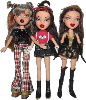 Bratz Dollsin Fashionable Outfits PNG Image