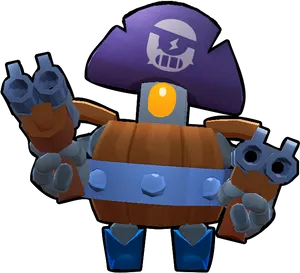 Brawl Stars Pirate Gene Character PNG Image