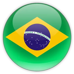 Brazilian Flag Button PNG Image