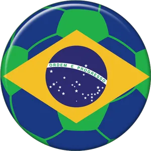 Brazilian Flag Soccer Ball Design PNG Image