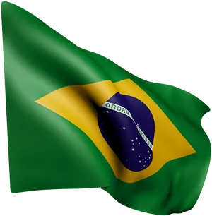 Brazilian Flag Waving PNG Image