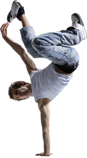 Breakdancer Inverted Freeze Pose PNG Image