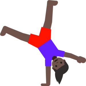 Breakdancerin Action Graphic PNG Image