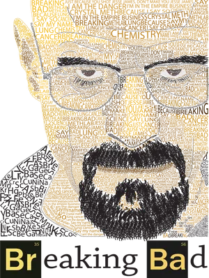 Breaking Bad Text Art Poster PNG Image